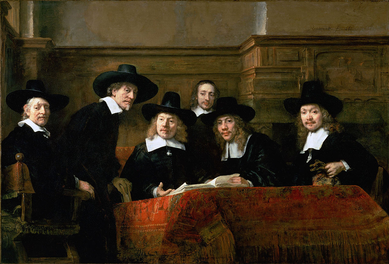 Queen II by Queen + The Sampling Officials aka Syndics of the Drapers Guild by Rembrandt