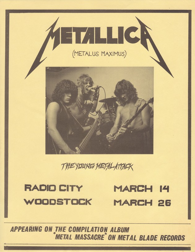 Το poster της πρώτης συναυλίας των Metallica