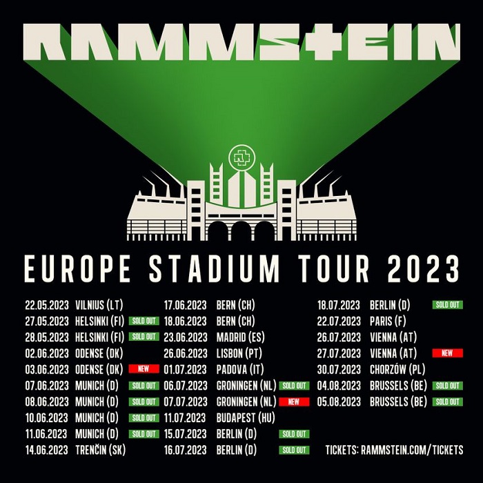 Rammstein Ευρώπη 2023 - Extra συναυλίες