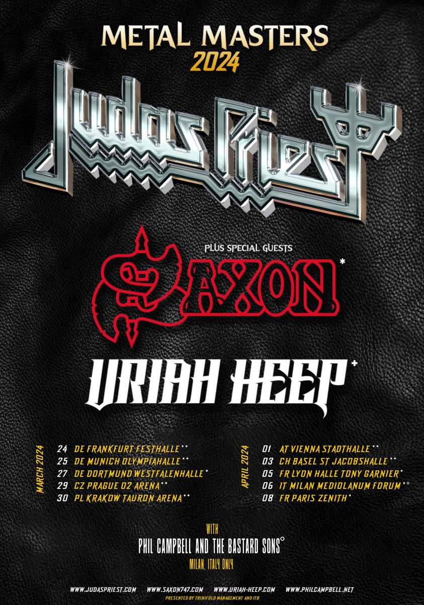 Judas Priest european tour 2024