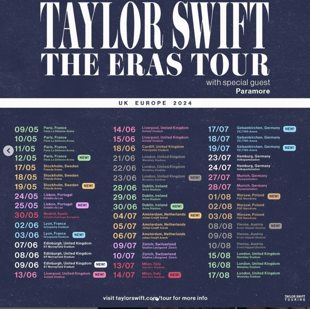 Taylor Swift - Eras Tour / ευρωπαϊκή περιοδεία 2024