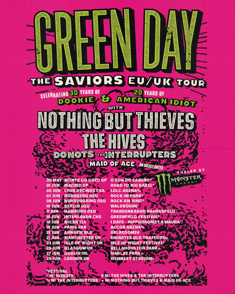 Green Day european tour 2024