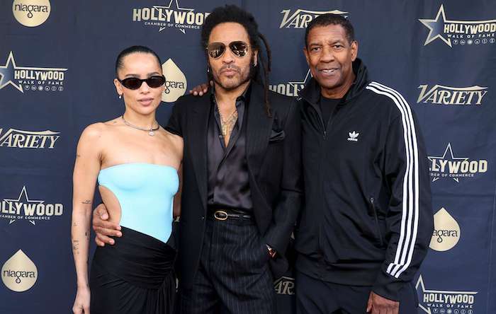 Zoë Kravitz, Lenny Kravitz, Denzel Washington (Hollywood Walk of Fame)